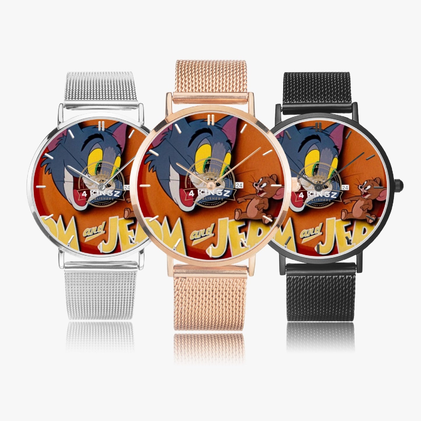 4 Kingz publishers Tom & Jerry Stainless Steel Perpetual Calendar Quartz Watch (With Indicators)