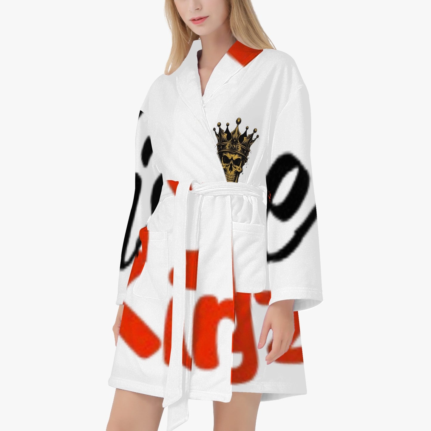 4 kingz publishers double logo collabo Women's Loose-fitting Bathrobe