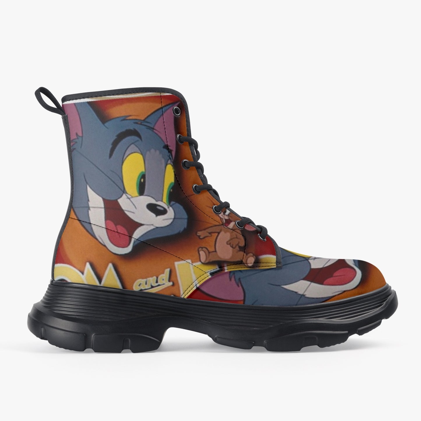 4 kingz publishers 321. Casual Leather Chunky Tom & Jerry Boots