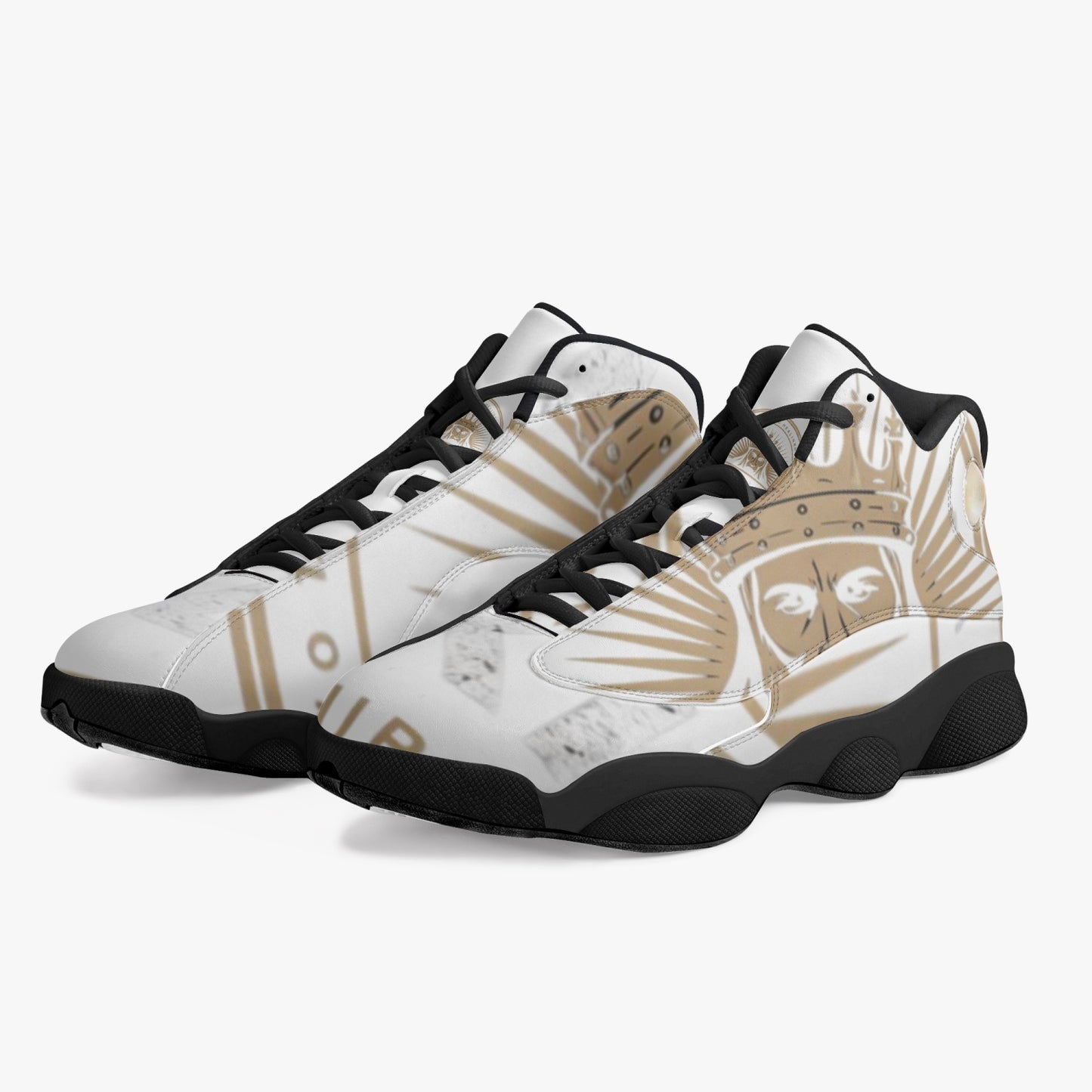 4 kingz publishers Black Sole High-Top Leather Basketball Sneakers