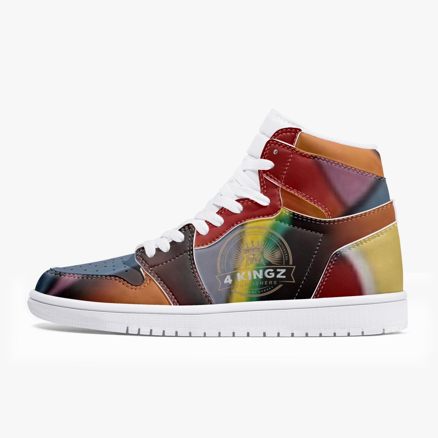 4 Kingz publishers AJ1 High-Top Leather Sneakers - White