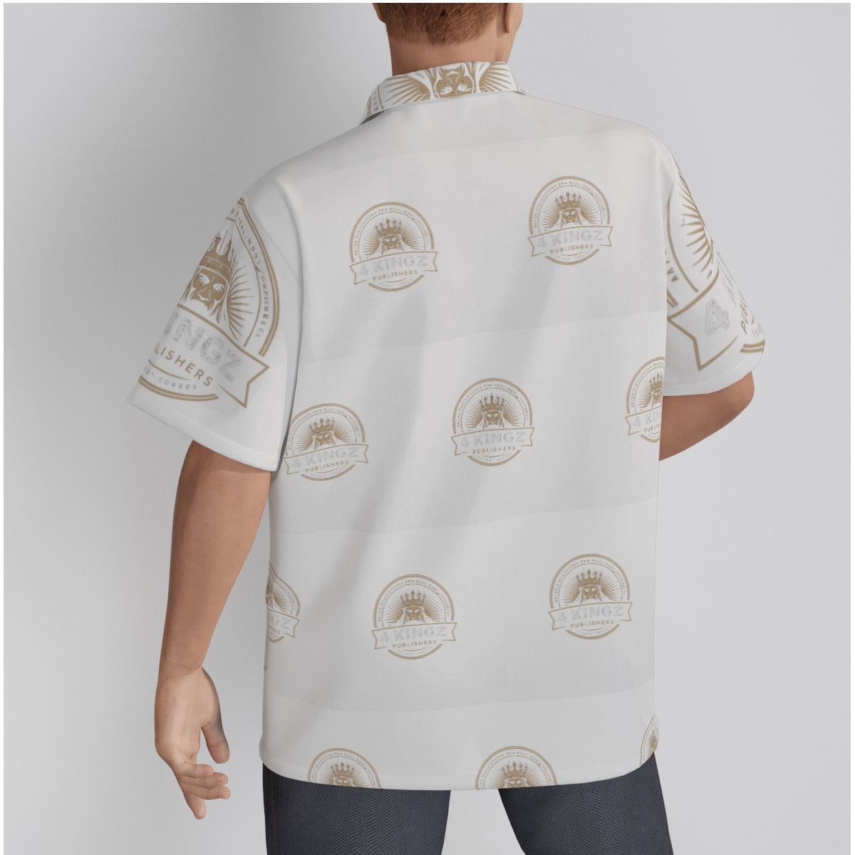 4 kingz publishers All-Over Print Men's Hawaiian Shirt With Button Closure