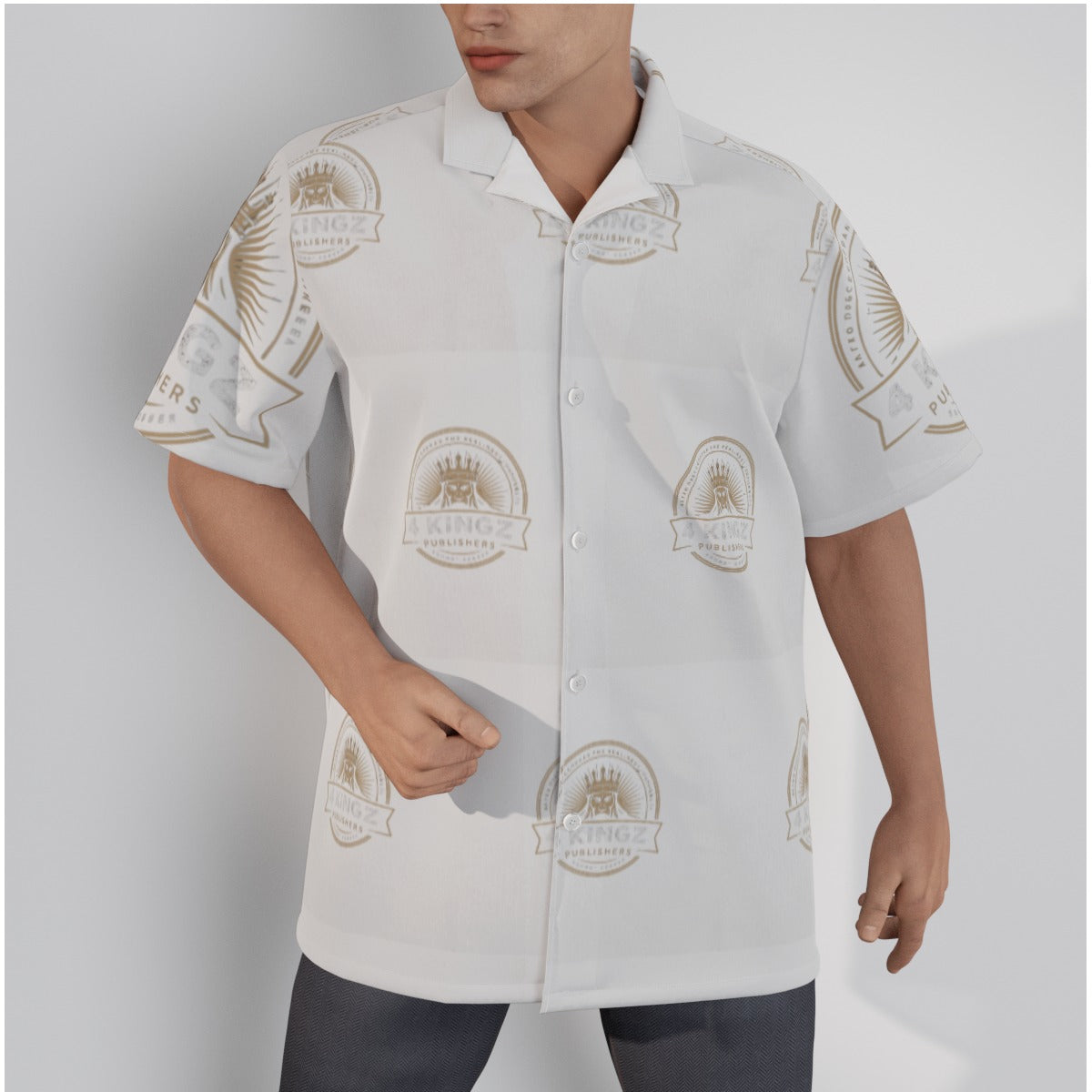 4 kingz publishers All-Over Print Men's Hawaiian Shirt With Button Closure