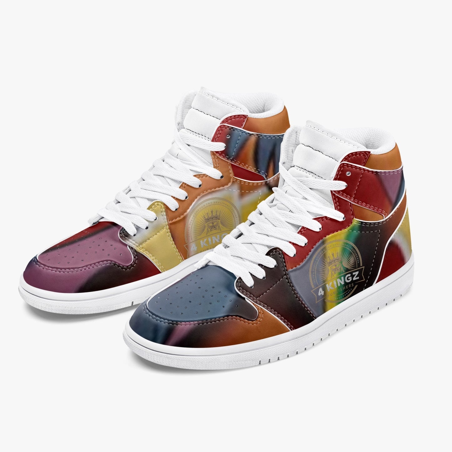 4 Kingz publishers AJ1 High-Top Leather Sneakers - White