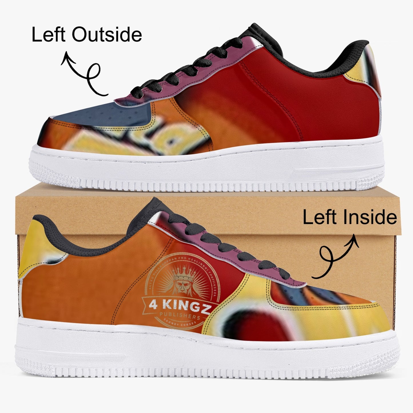 4 Kingz publishers Low-Top Leather Sports Sneakers