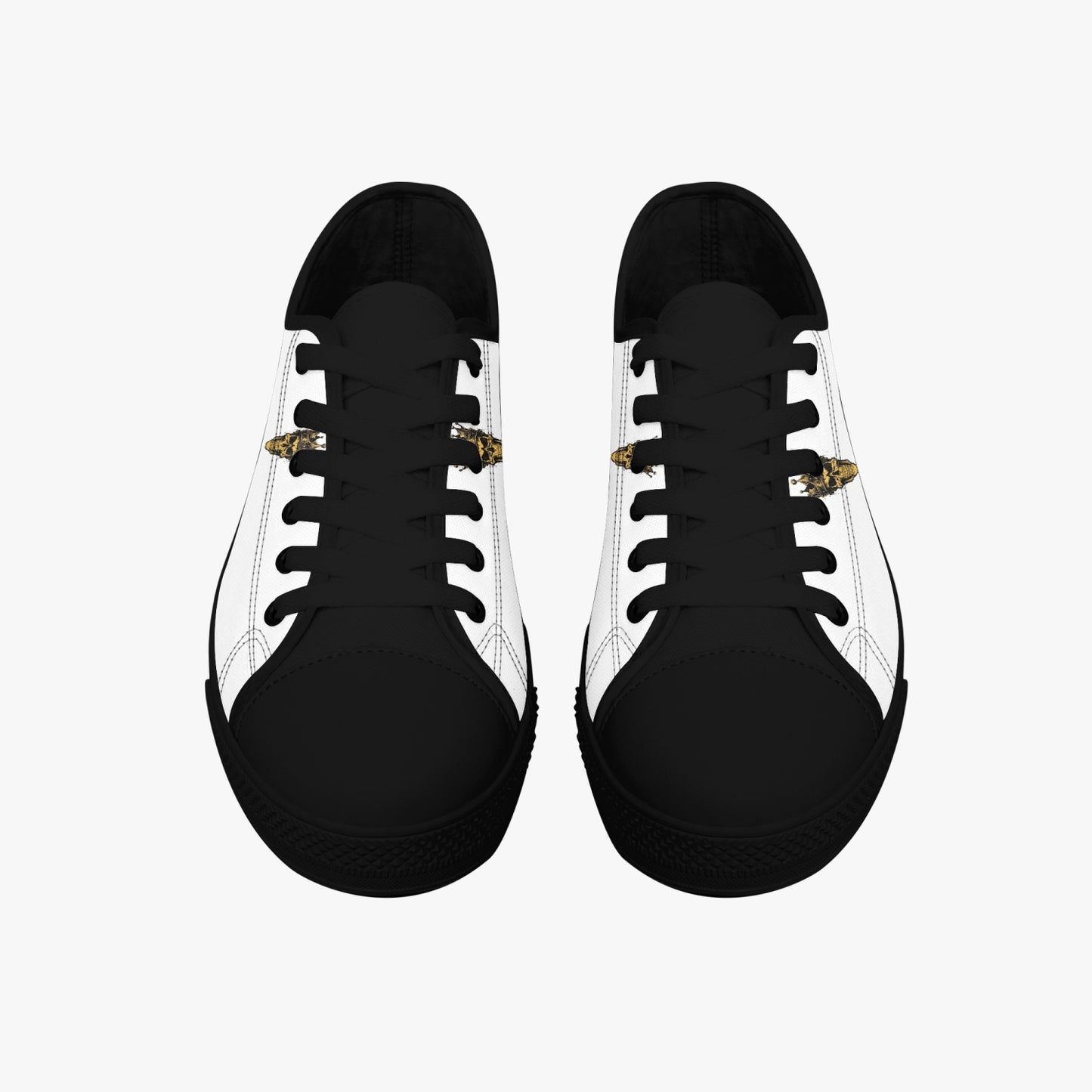 4 Kingz publishers -Classic Low-Top Canvas Shoes - White/Black