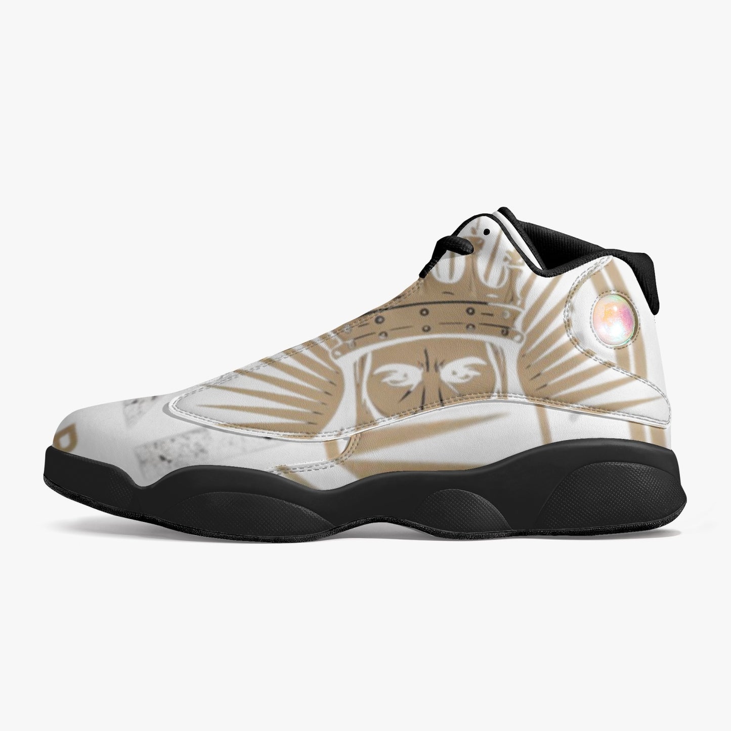 4 kingz publishers Black Sole High-Top Leather Basketball Sneakers