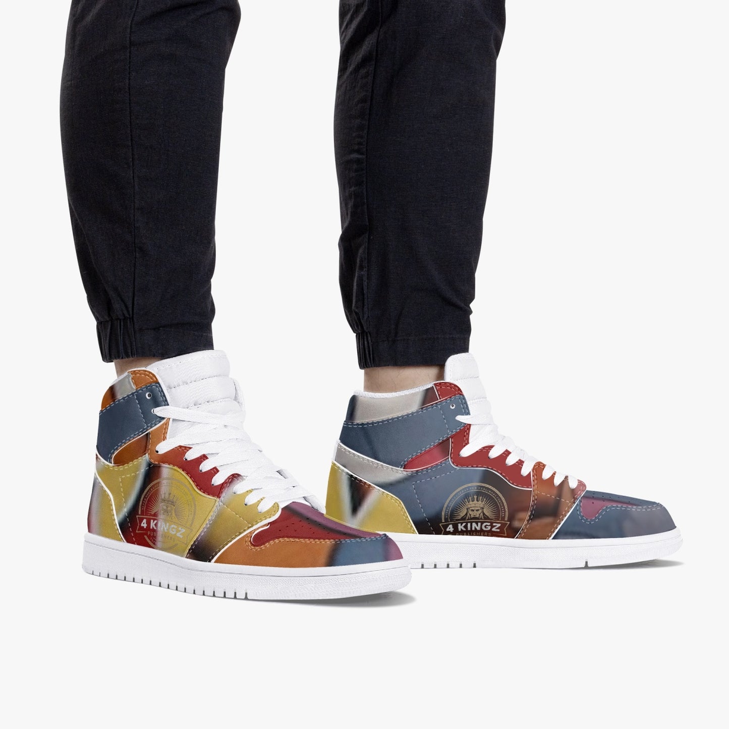 4 Kingz publishers AJ1 High-Top Leather Sneakers - White