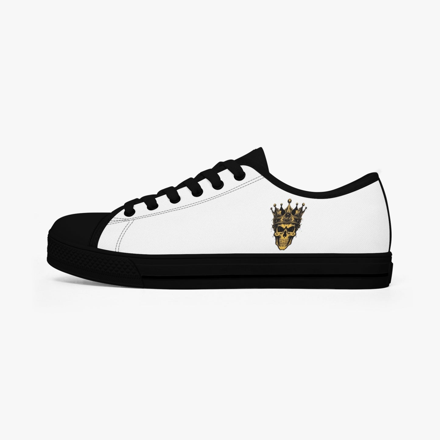 4 Kingz publishers -Classic Low-Top Canvas Shoes - White/Black