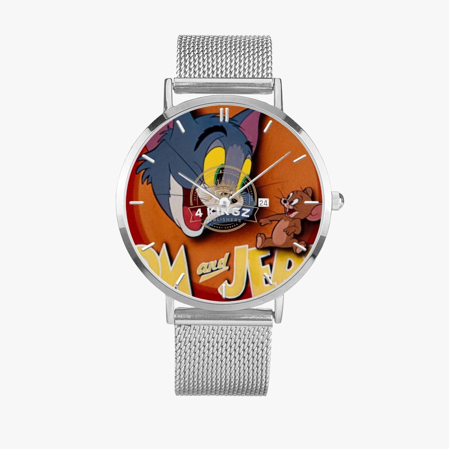 4 Kingz publishers Tom & Jerry Stainless Steel Perpetual Calendar Quartz Watch (With Indicators)
