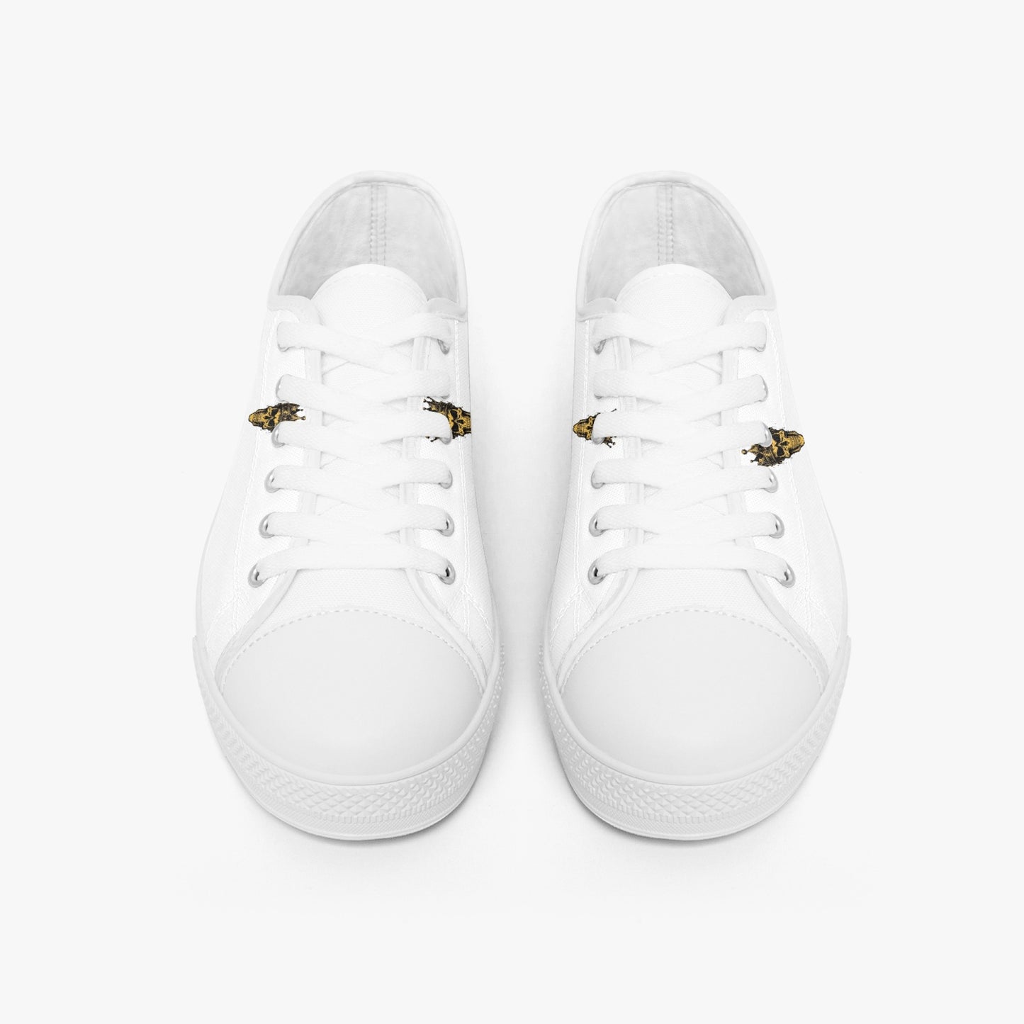 4 Kingz publishers -Classic Low-Top Canvas Shoes - White/Black