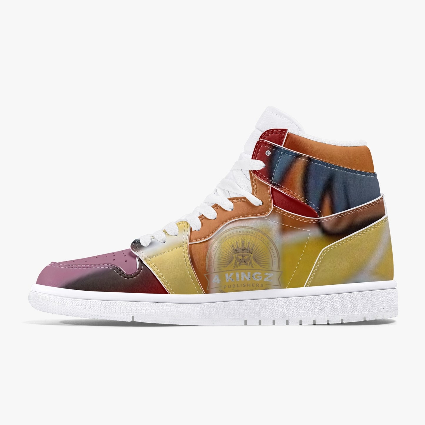 4 Kingz publishers AJ1 High-Top Leather Sneakers - White