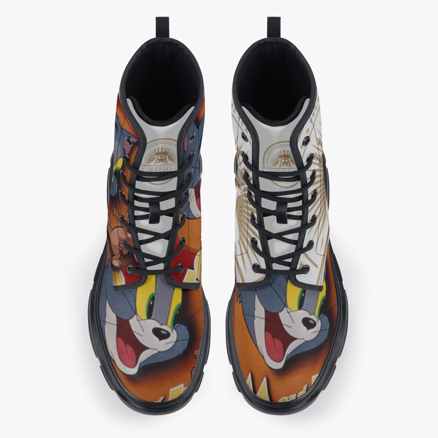 4 kingz publishers 321. Casual Leather Chunky Tom & Jerry Boots