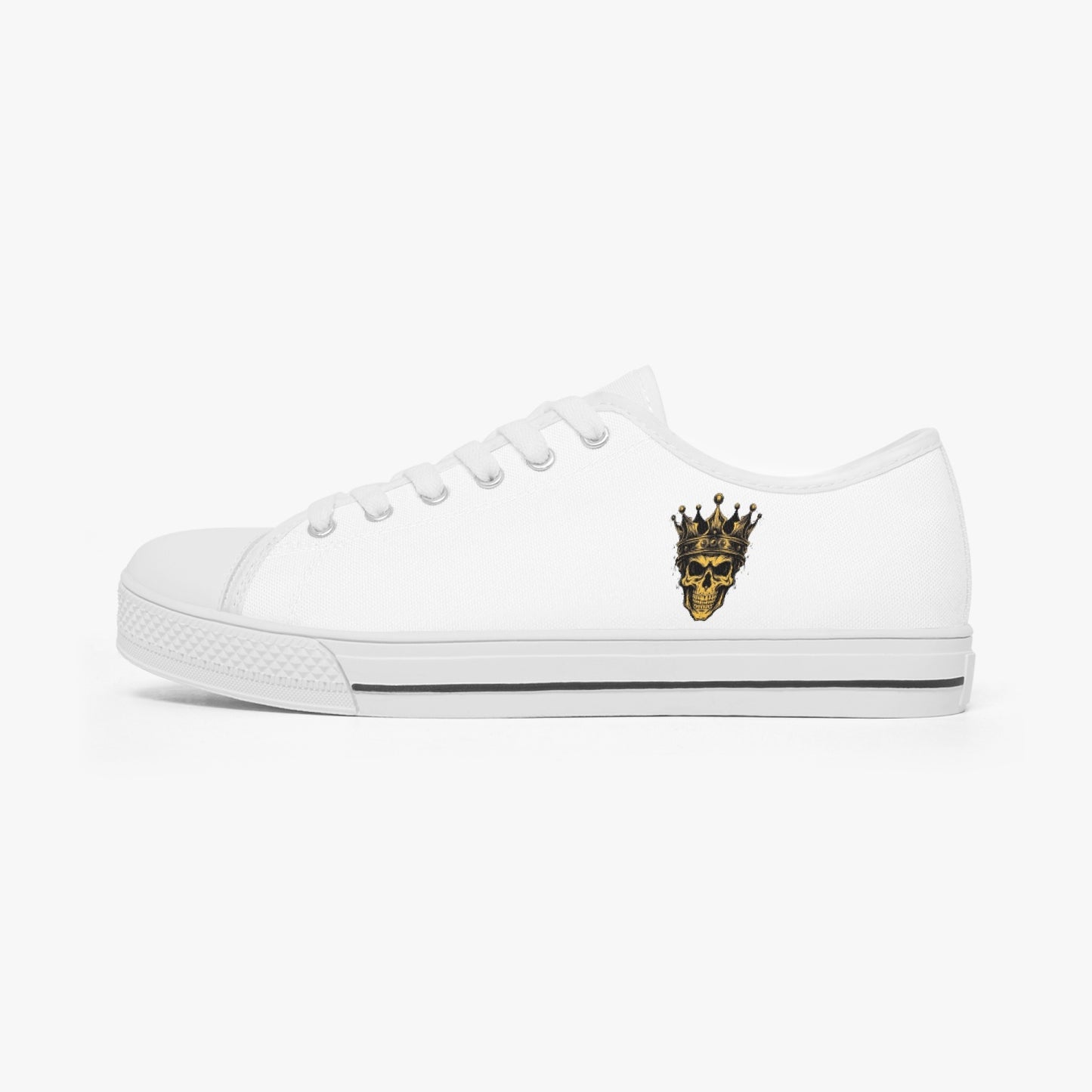 4 Kingz publishers -Classic Low-Top Canvas Shoes - White/Black