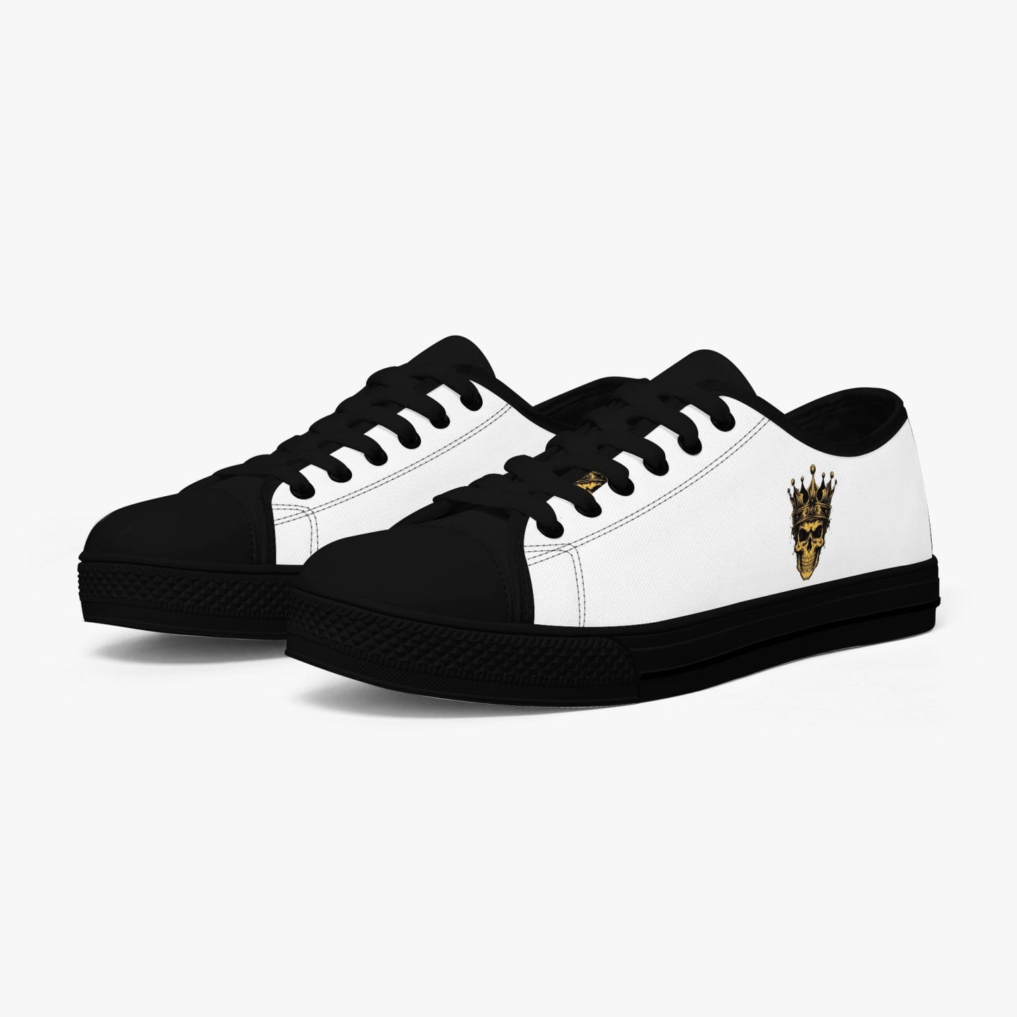 4 Kingz publishers -Classic Low-Top Canvas Shoes - White/Black