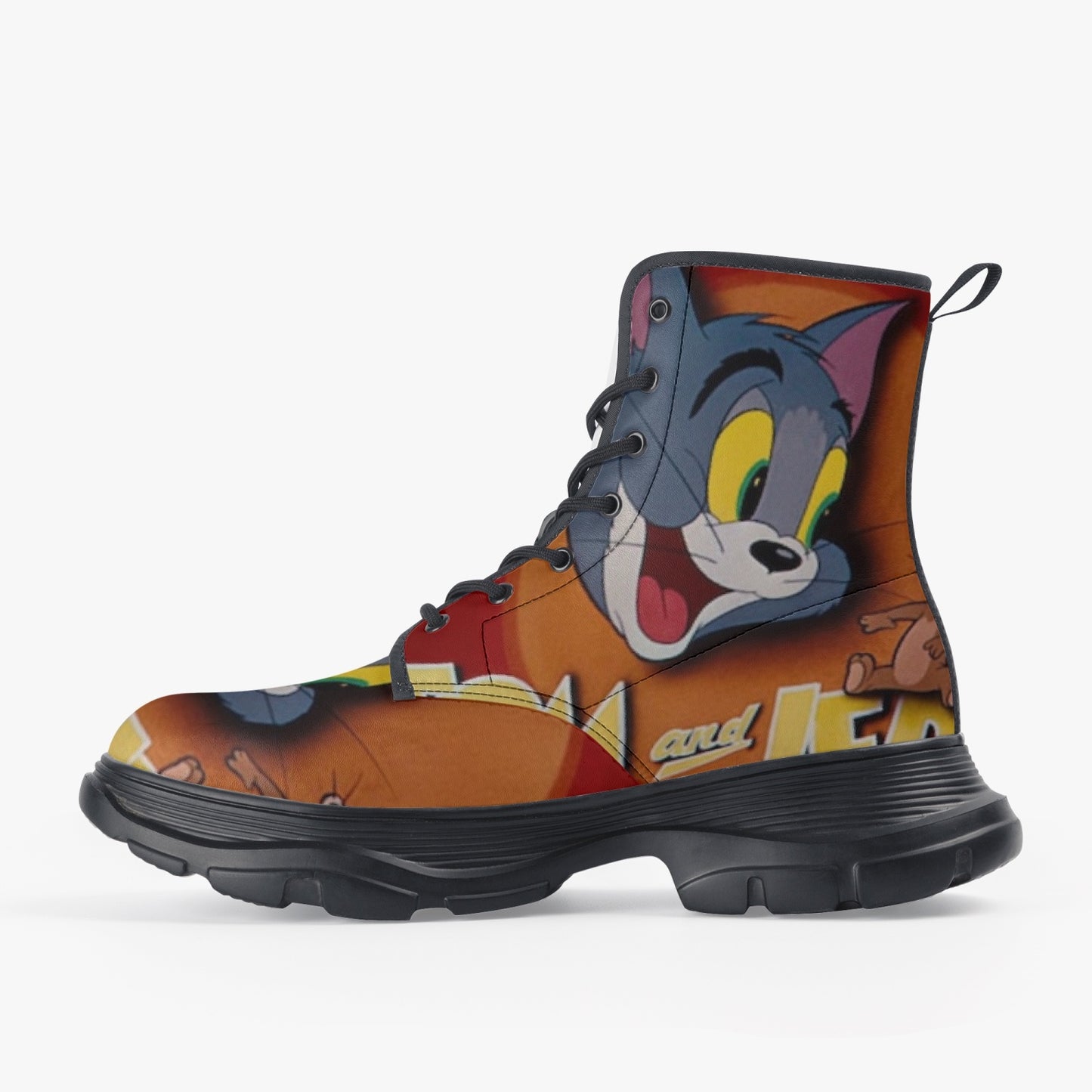 4 kingz publishers 321. Casual Leather Chunky Tom & Jerry Boots