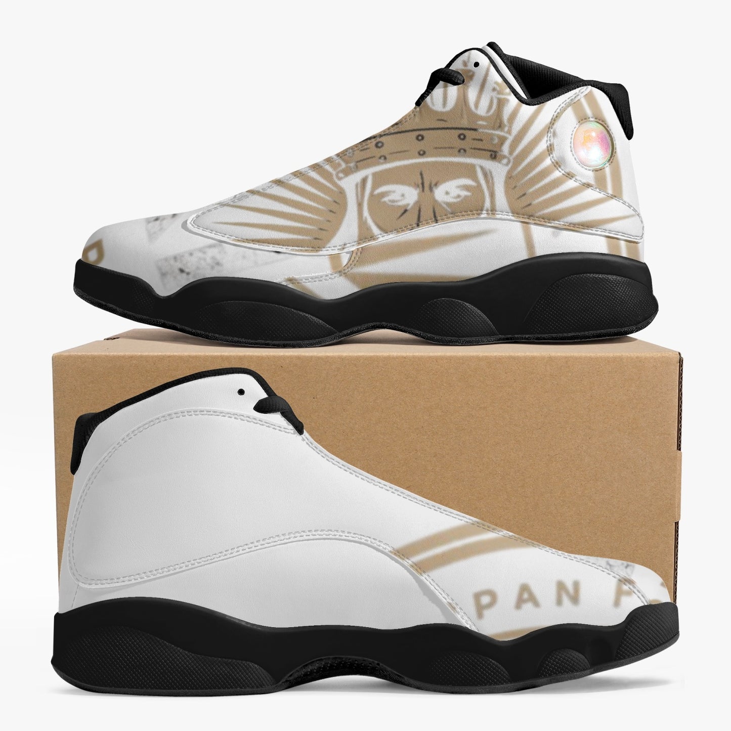 4 kingz publishers Black Sole High-Top Leather Basketball Sneakers