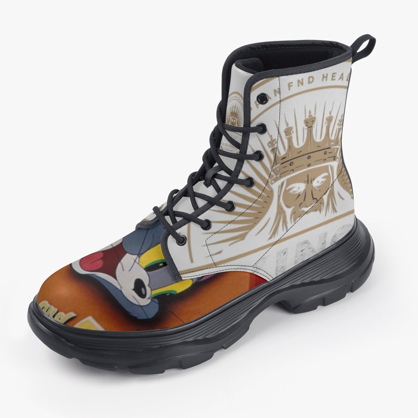 4 kingz publishers 321. Casual Leather Chunky Tom & Jerry Boots