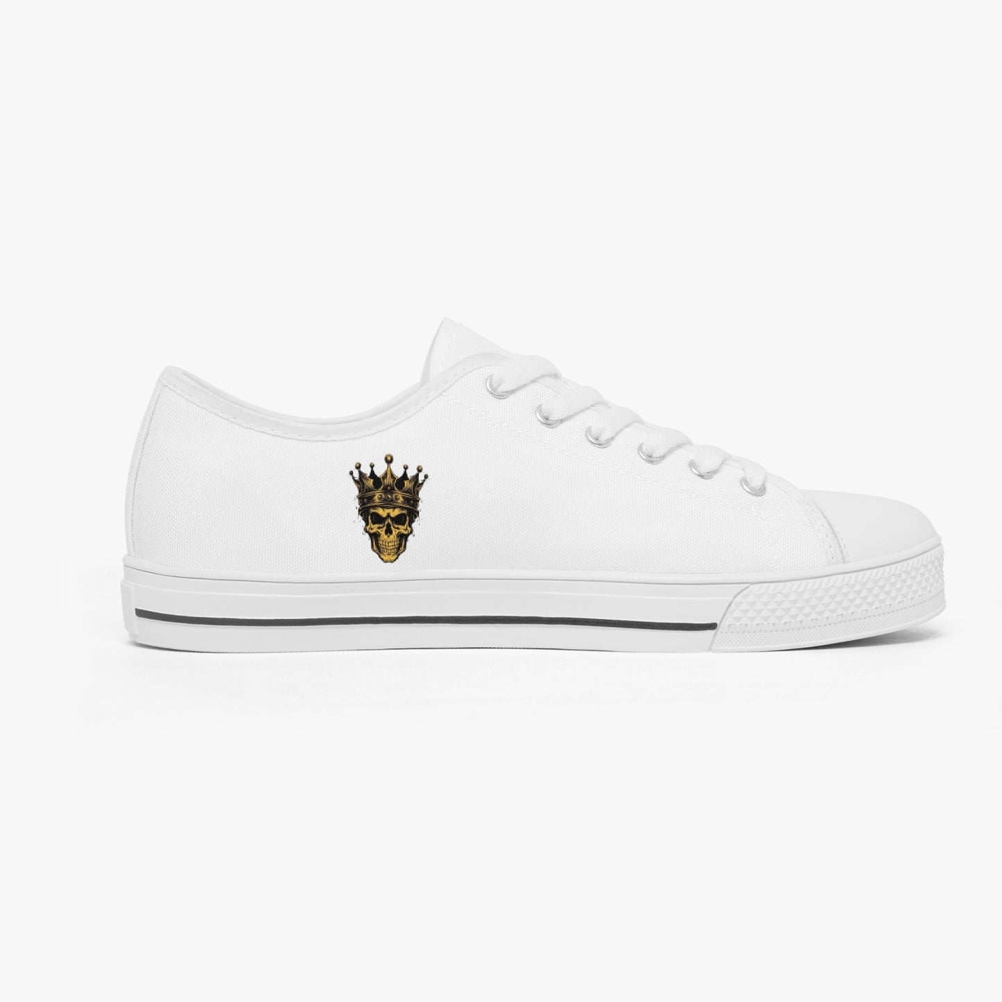 4 Kingz publishers -Classic Low-Top Canvas Shoes - White/Black