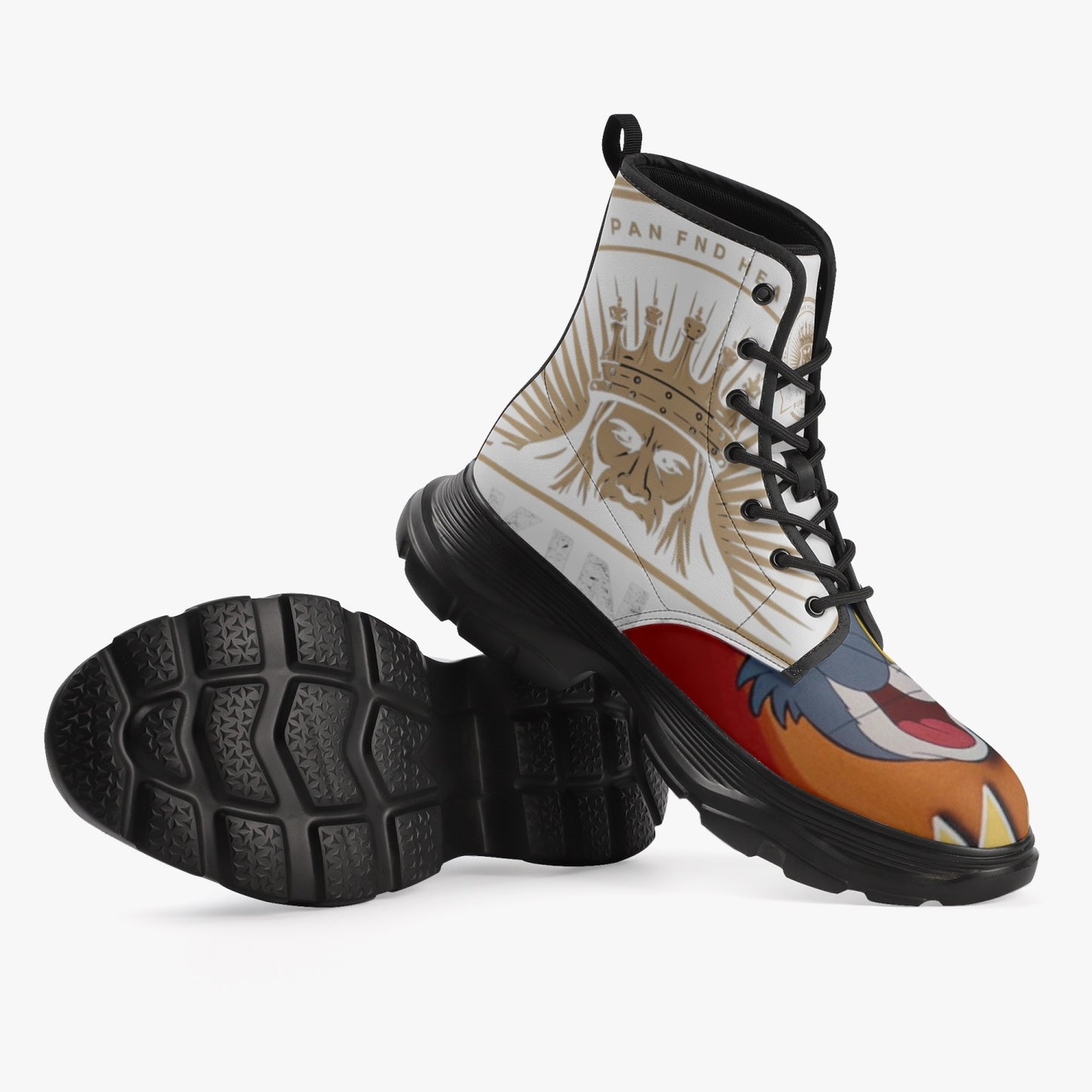 4 kingz publishers 321. Casual Leather Chunky Tom & Jerry Boots
