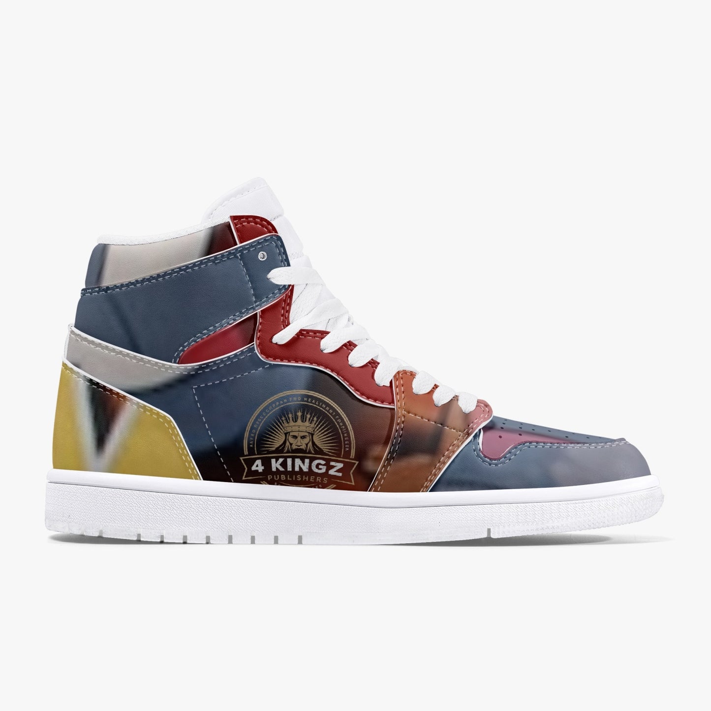 4 Kingz publishers AJ1 High-Top Leather Sneakers - White