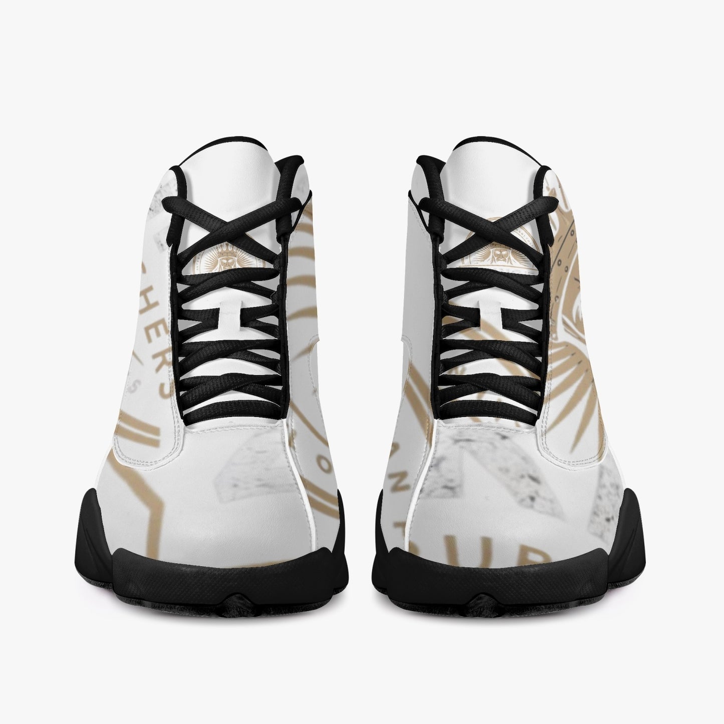 4 kingz publishers Black Sole High-Top Leather Basketball Sneakers