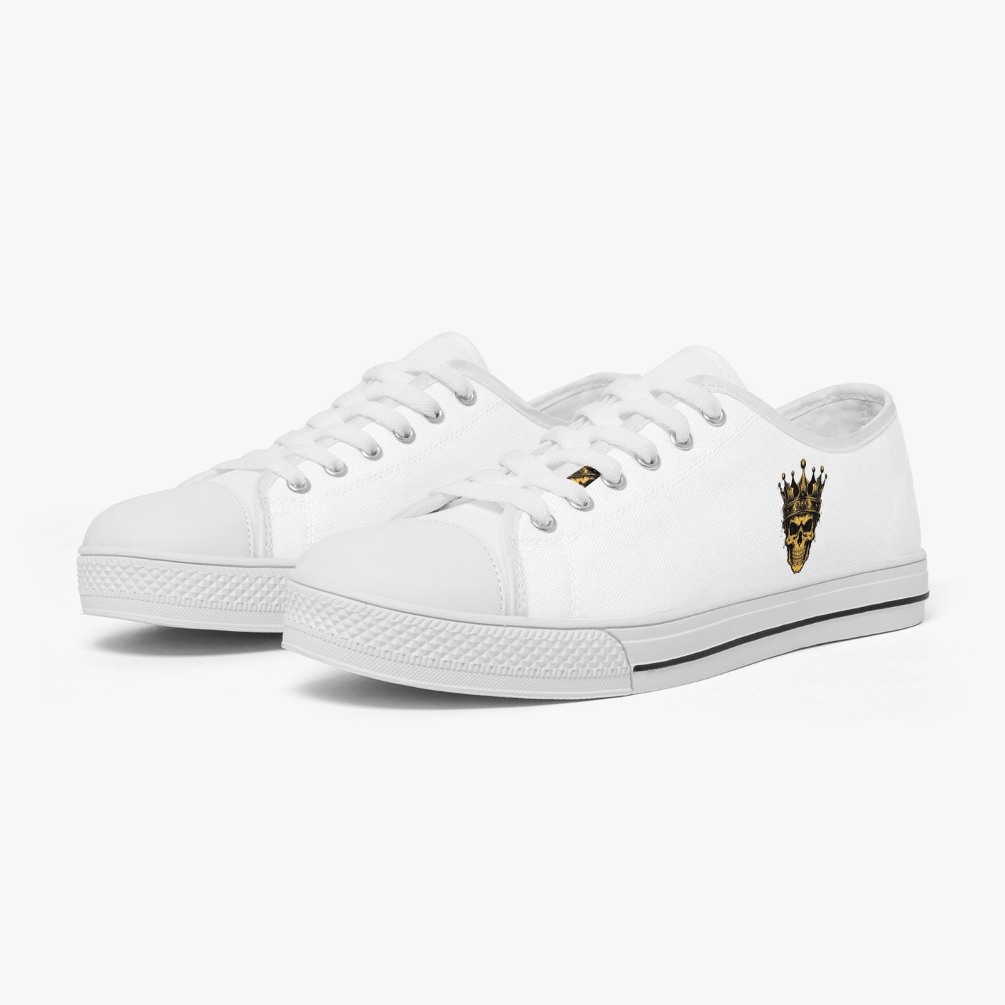 4 Kingz publishers -Classic Low-Top Canvas Shoes - White/Black