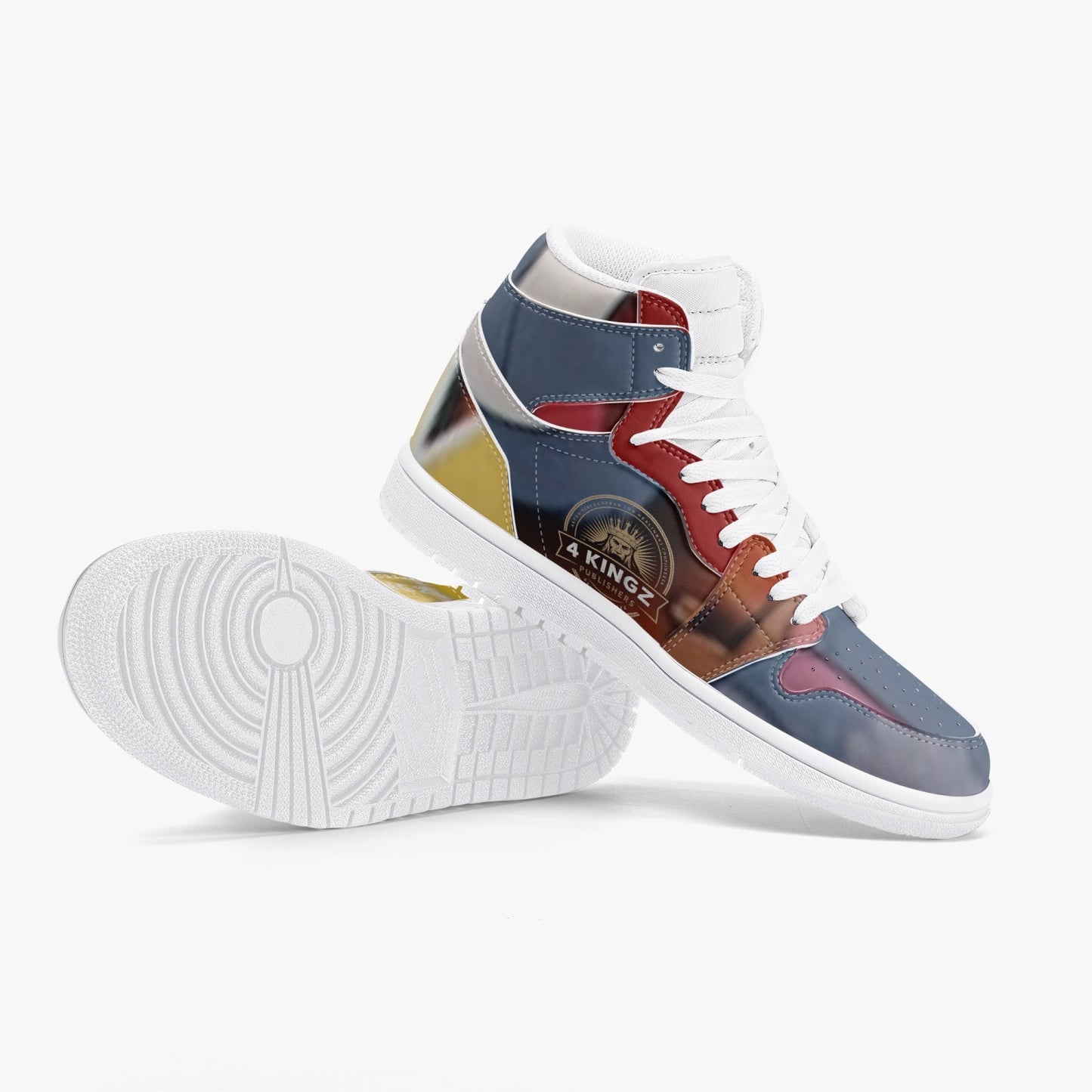 4 Kingz publishers AJ1 High-Top Leather Sneakers - White