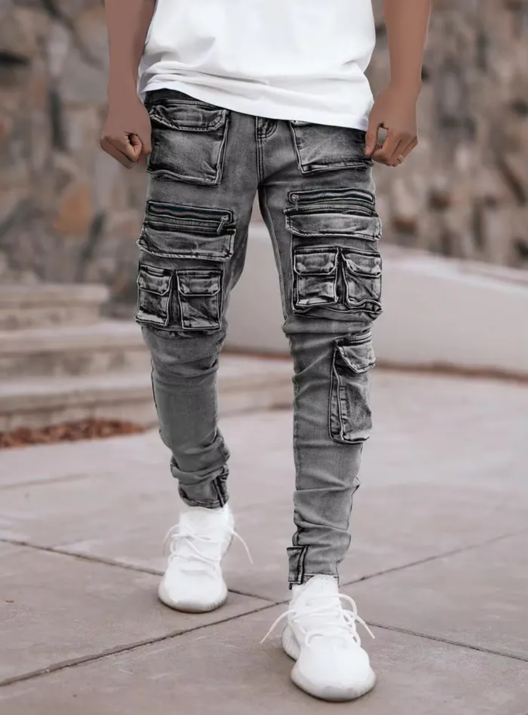 4 kingz publishers - Denim cargo jean