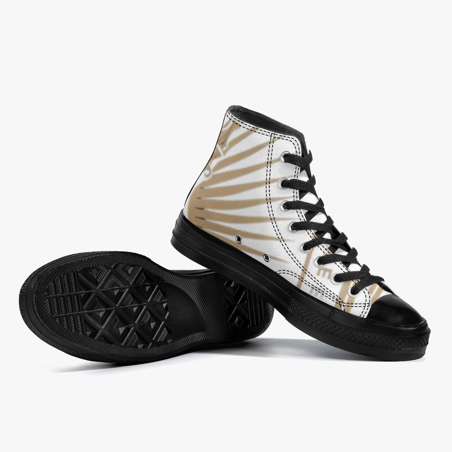 4 Kingz publishers 286. High-Top Canvas Shoes - Black