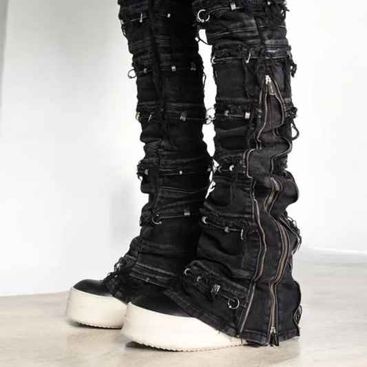 4 kingz publishers  - black skinny bootcut jeans