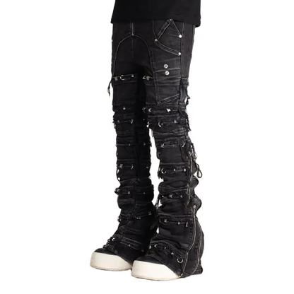 4 kingz publishers  - black skinny bootcut jeans