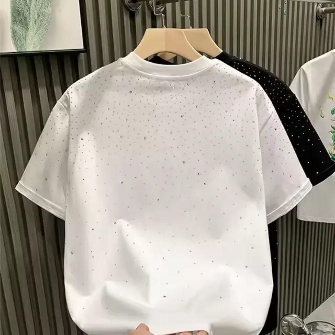 4 kingz publishers  - high quality cotton Rhinestones t-shirt