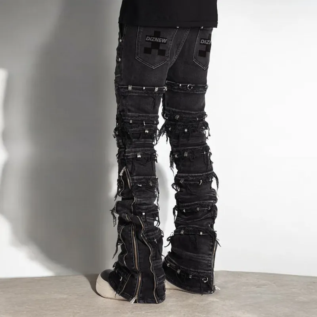 4 kingz publishers  - black skinny bootcut jeans